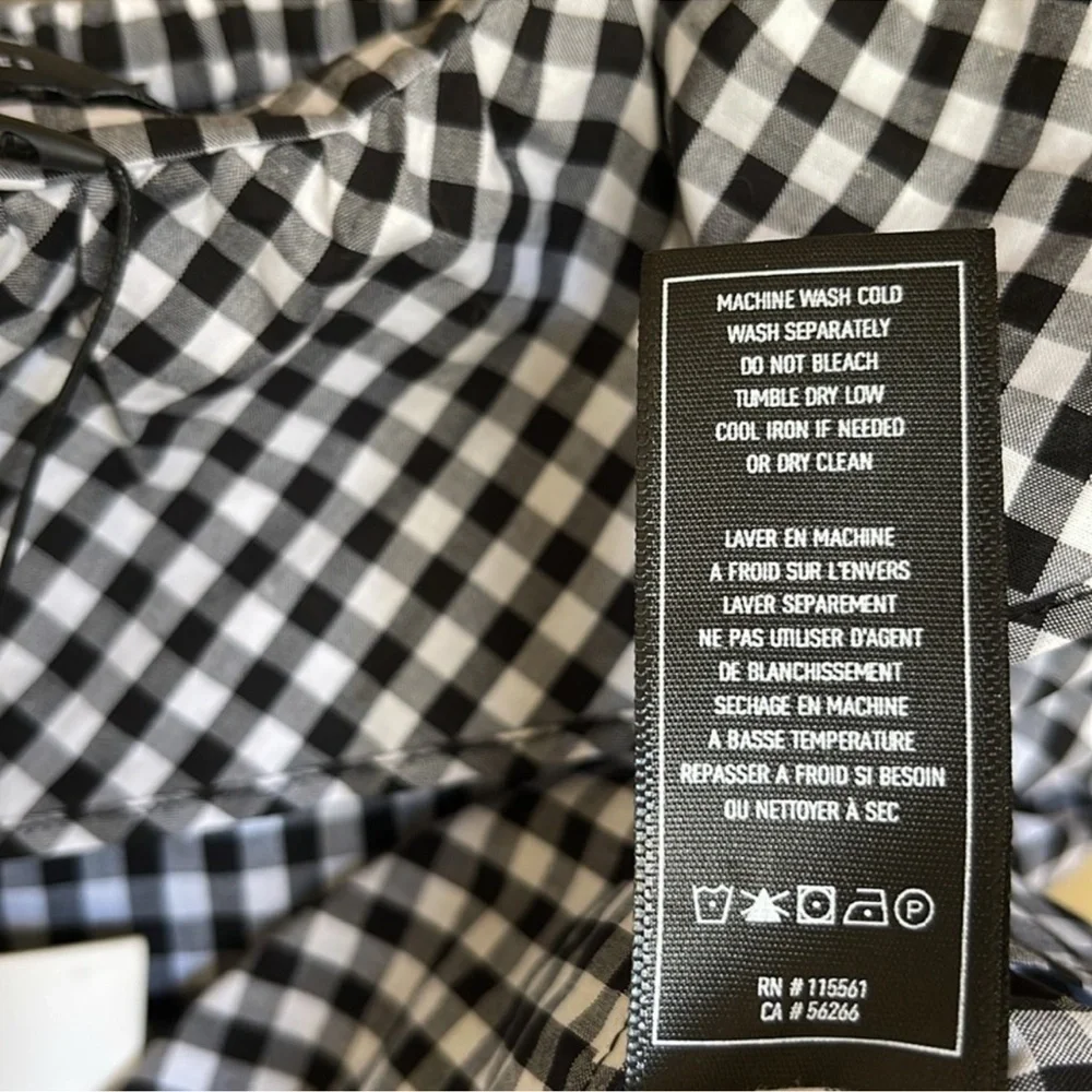 7 for all mankind Black and White Gingham Sleveless Ruffle Top - Picture 9 of 11